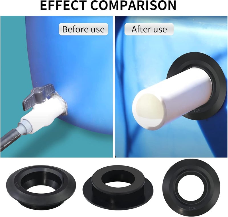 Vsttar 2 Pack 1-1/4" Flexible Tank Adapter (Bulkhead), Flexible Pipe-to-Tank Seal - Tank Adapter - Image 5